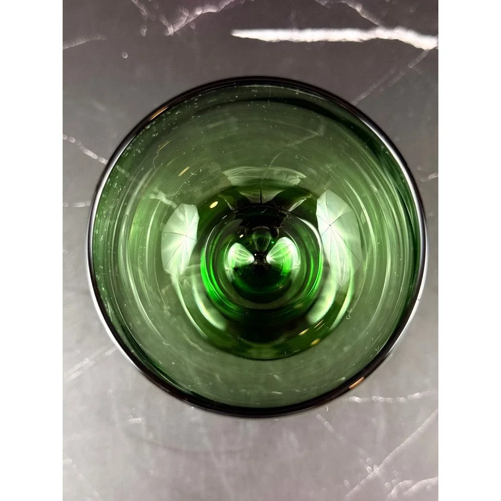 Vintage Libbey Emerald Green Balloon Stem Wine Glass 7X3